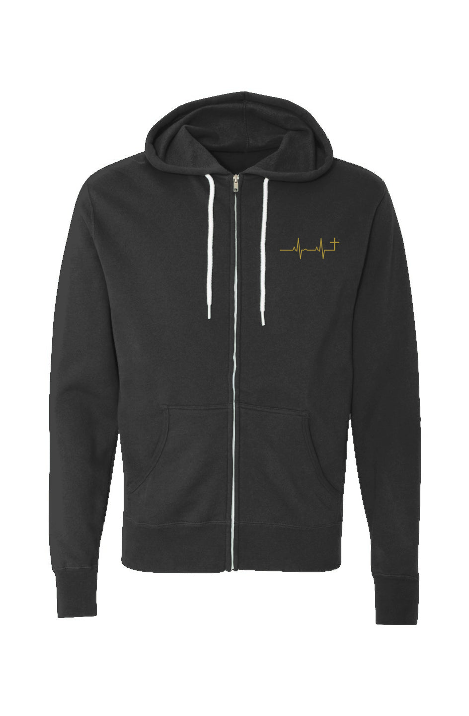 Cross Heartbeat Unisex Lightweight Full-Zip Hoodie