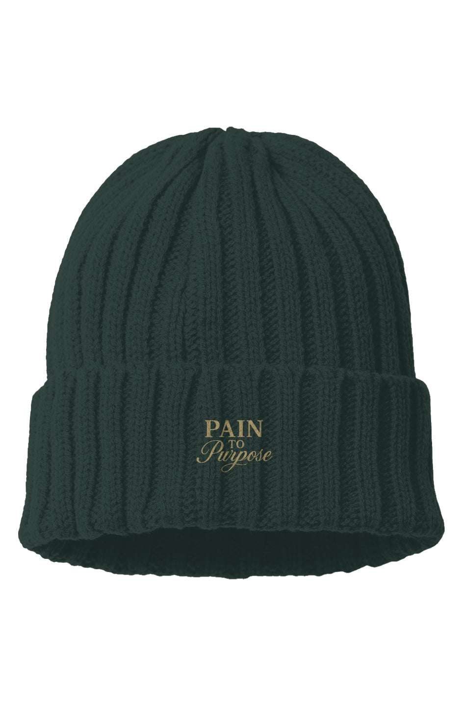 Pain To Purpose Embroidered Knit Beanie