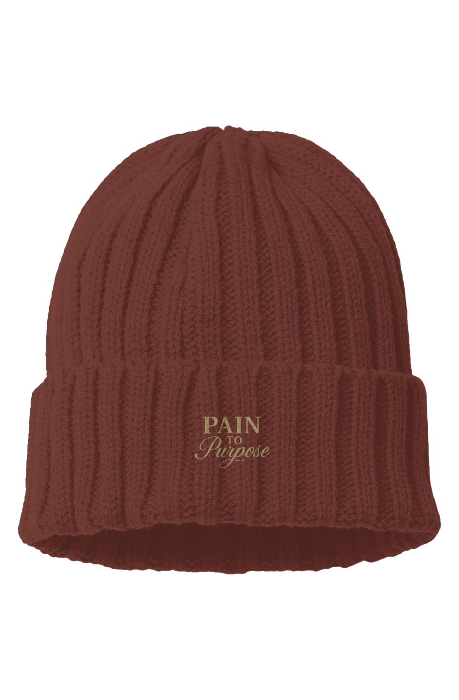 Pain To Purpose Embroidered Knit Beanie