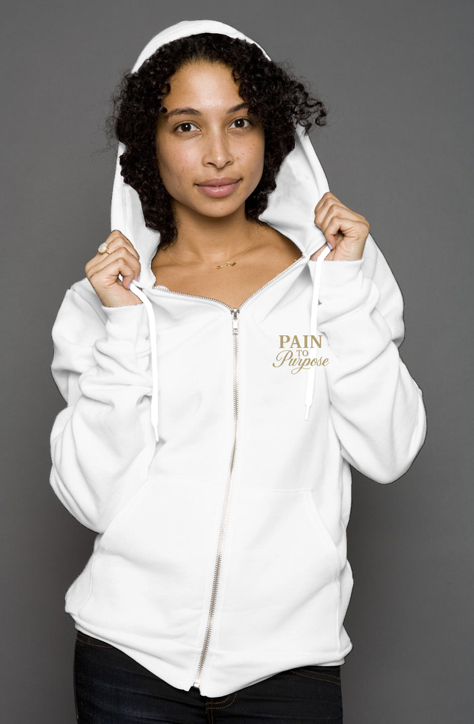 Pain To Purpose Embroidered  zip hoody