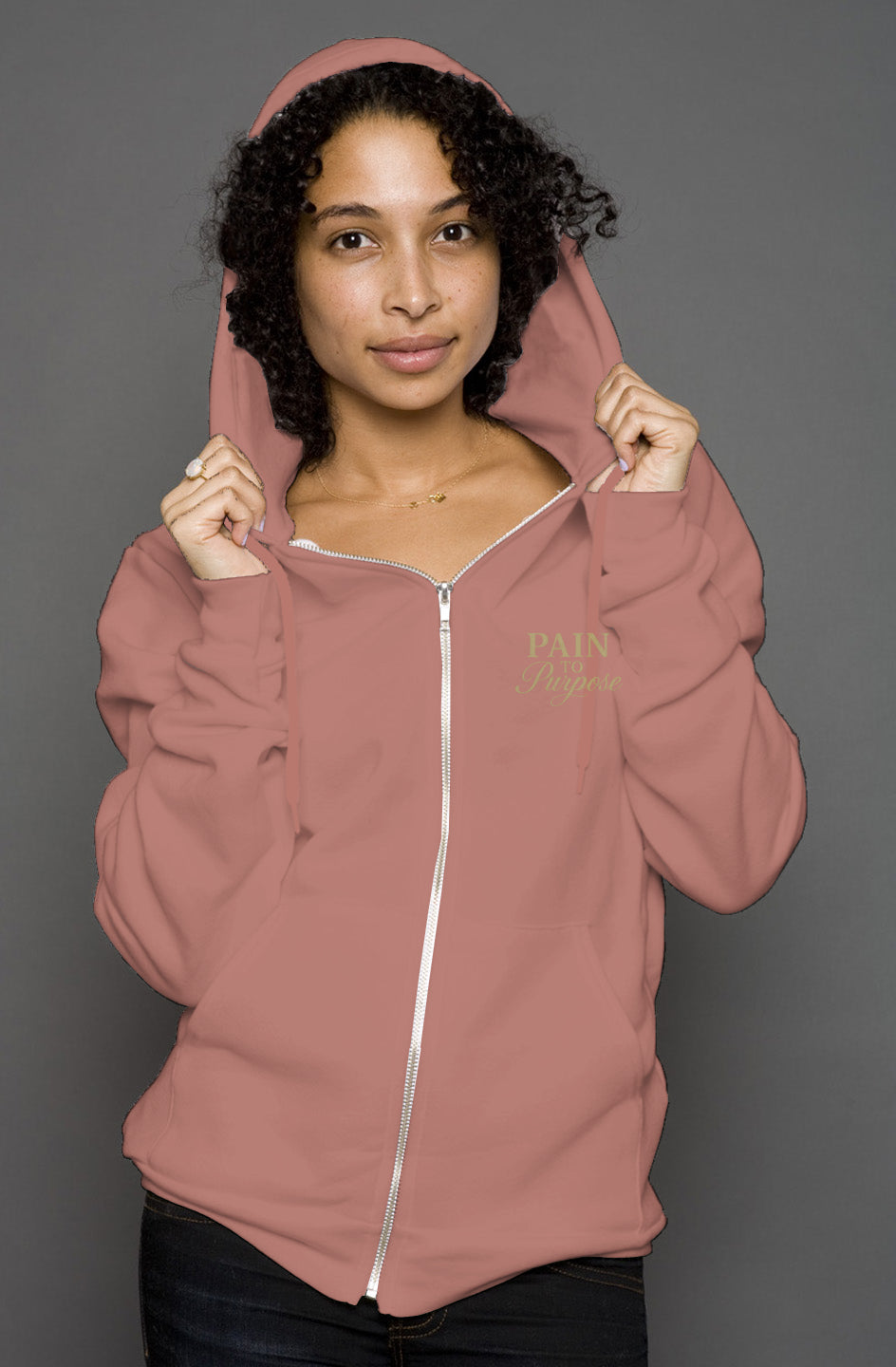 Pain To Purpose Embroidered  zip hoody