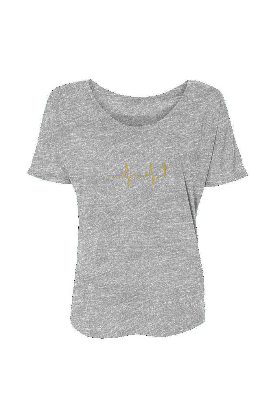 Gold Cross Heartbeat Women’s Slouchy Tee