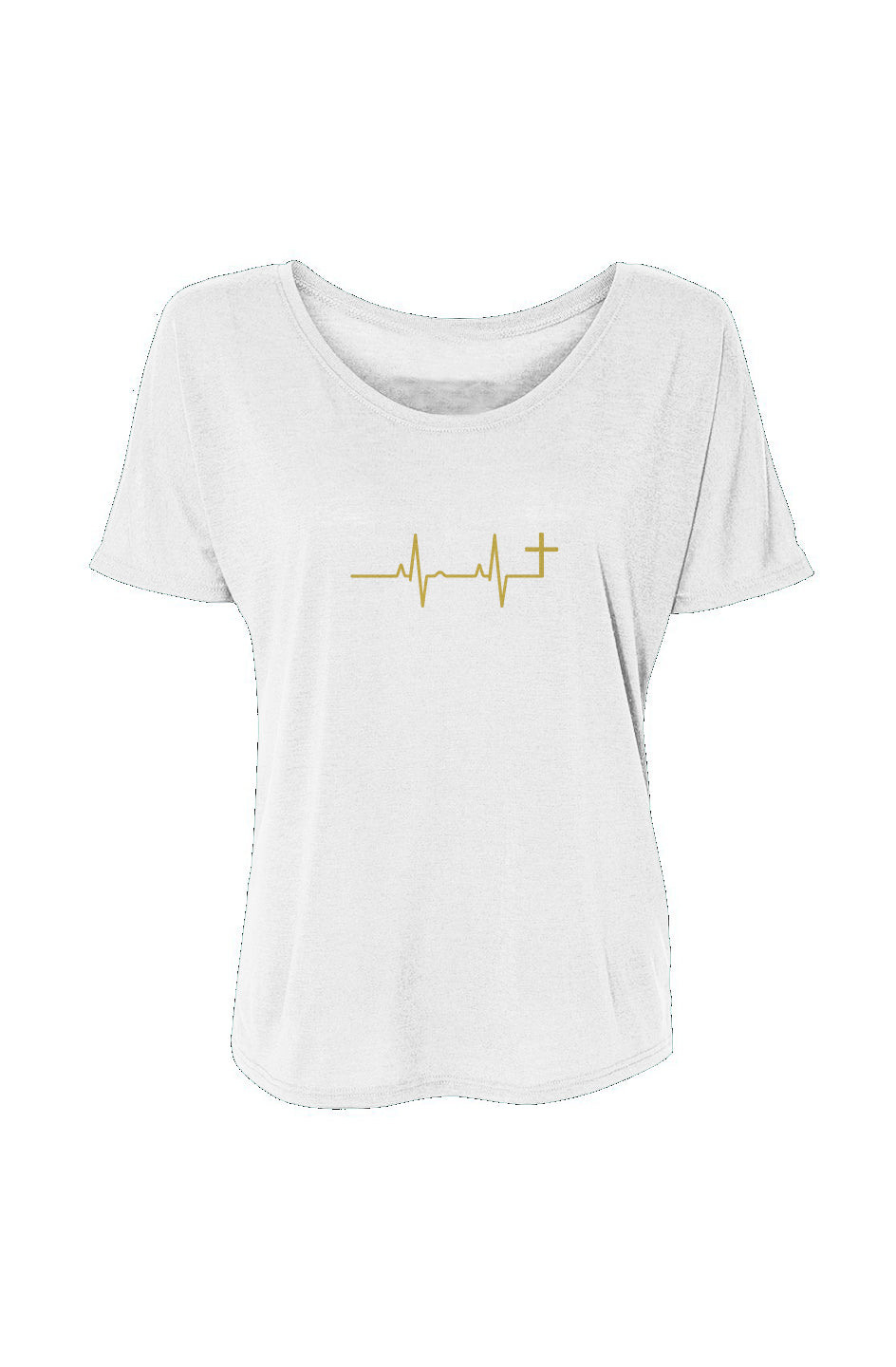 Gold Cross Heartbeat Women’s Slouchy Tee