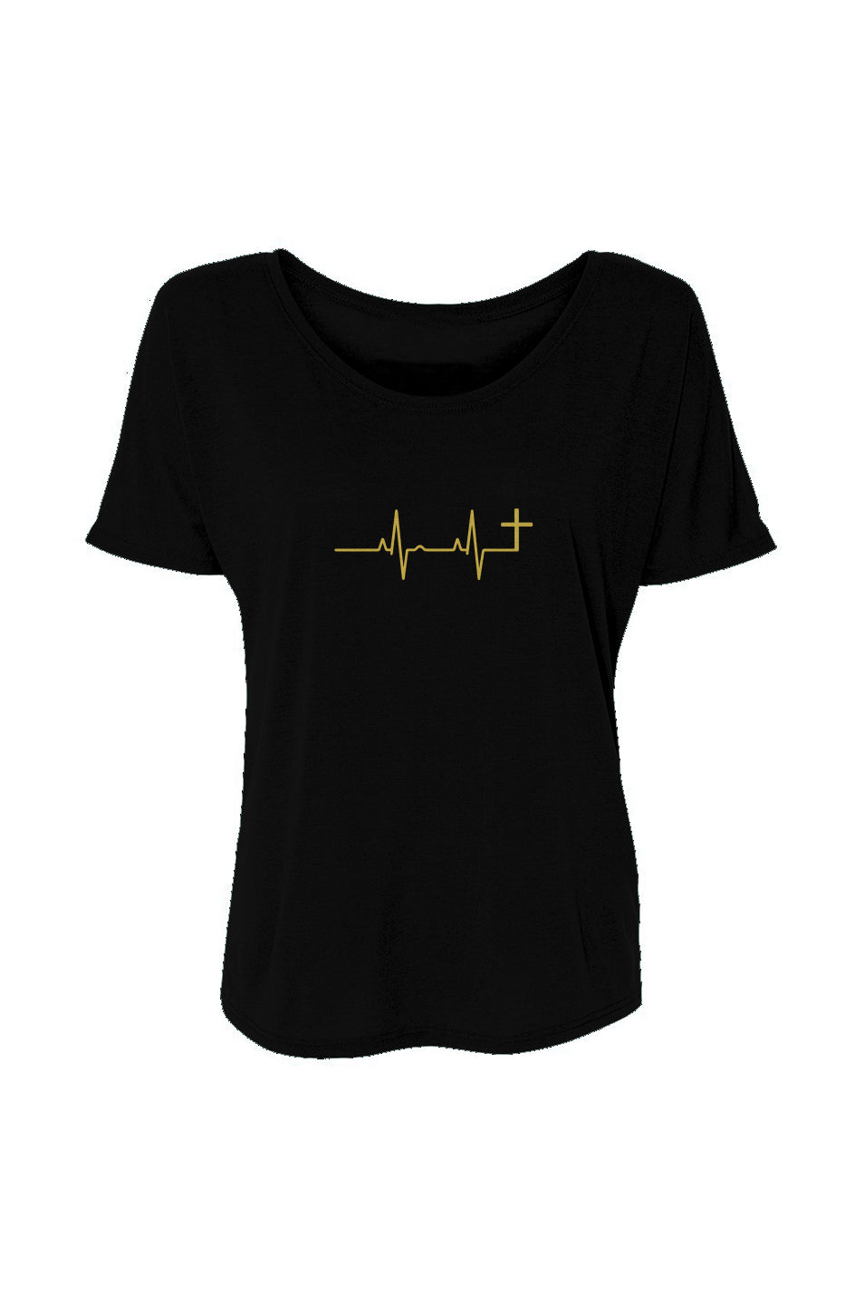 Gold Cross Heartbeat Women’s Slouchy Tee