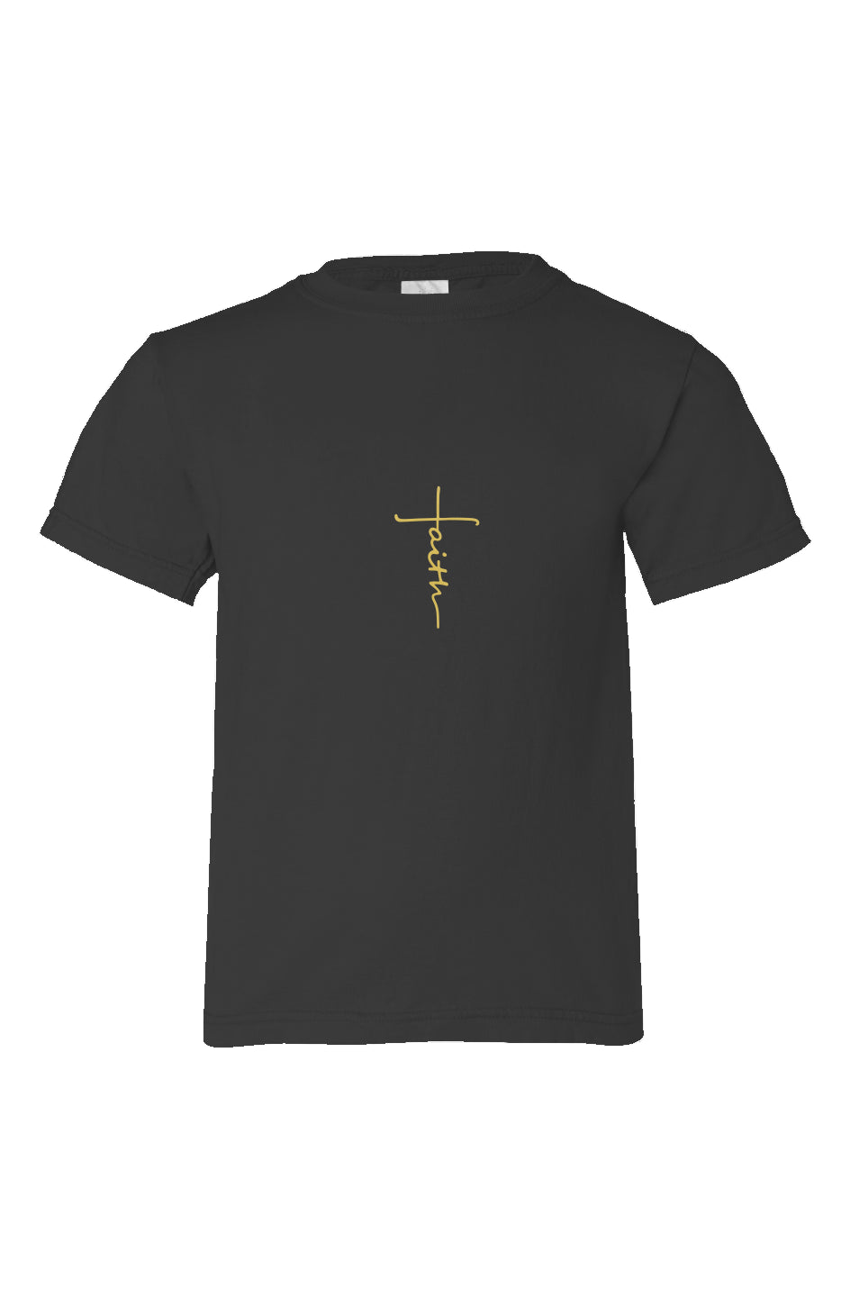 Pain To Purpose Embroidered Faith Cross Organic Kids T Shirt
