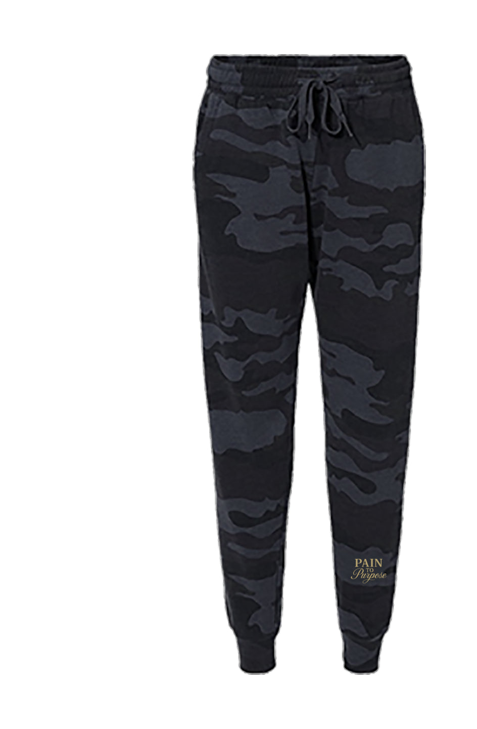 Pain To Purpose Embroidered Womens Camo Sweatpants