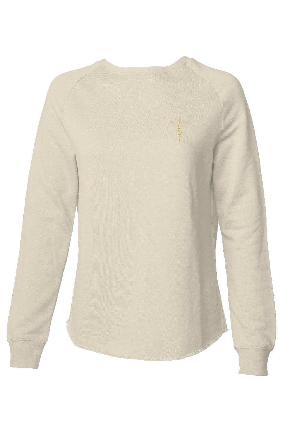  Embroidered Gold Faith Cross Womens LightweightSweatshirt