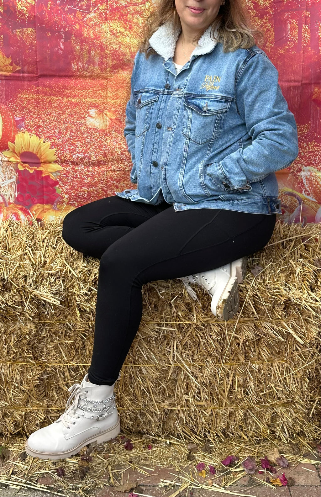 Pain To Purpose Embroidered Lined Denim Jacket