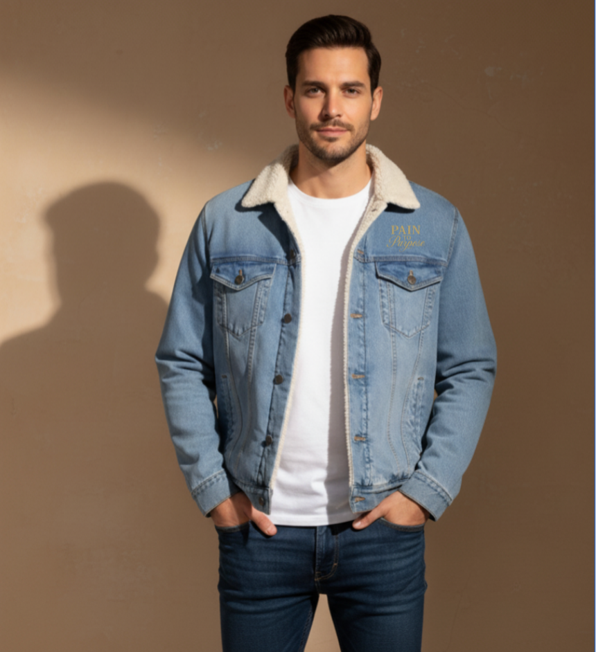 Pain To Purpose Embroidered Lined Denim Jacket